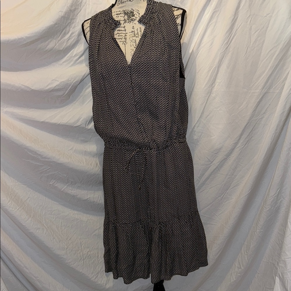 White House Black Market Gray Ruffled Wrap Midi Dress